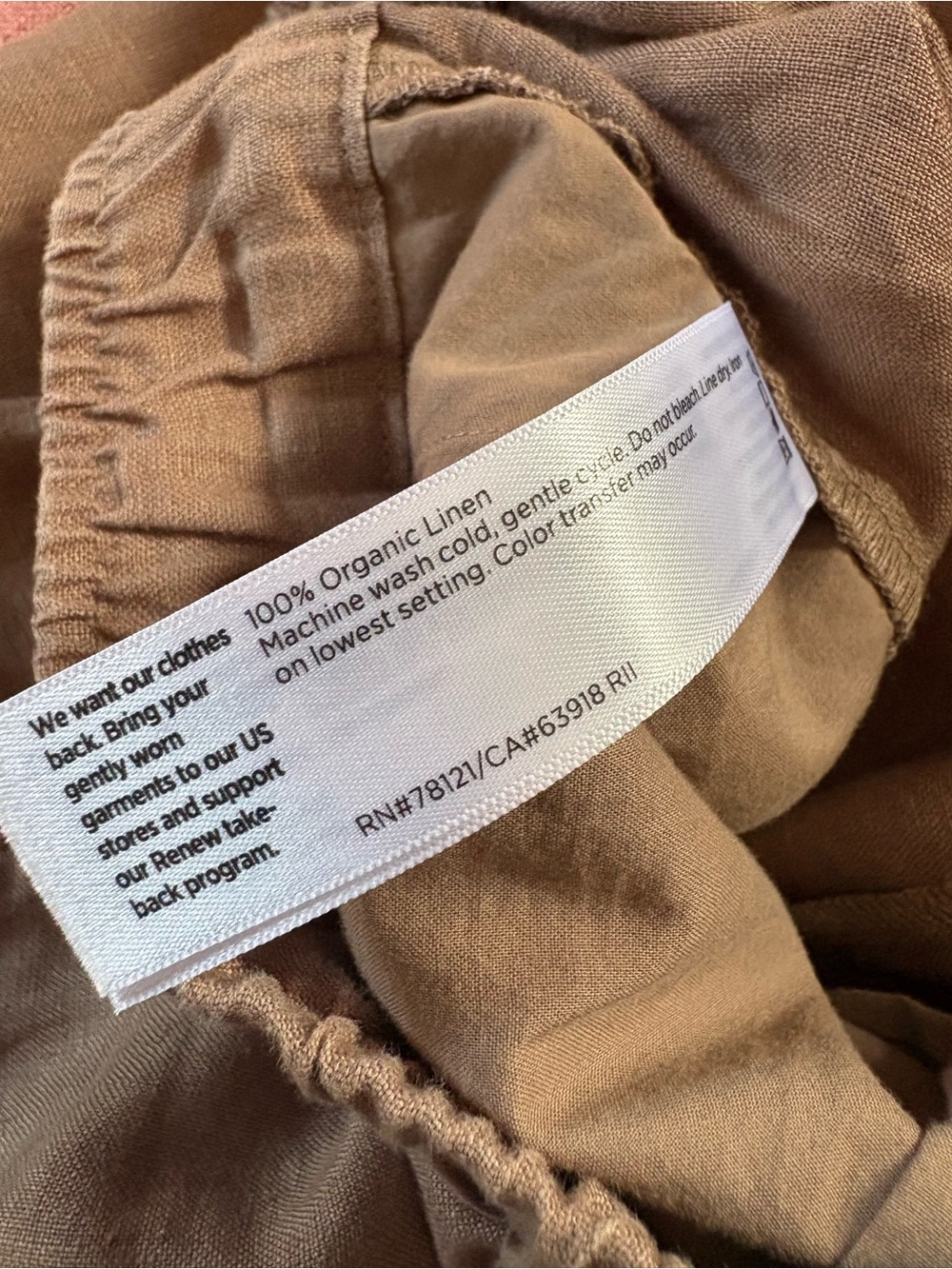 Eileen Fisher Organic Linen Pleated Lantern Pant in Taupe/Cocoa L - Picture 10 of 11